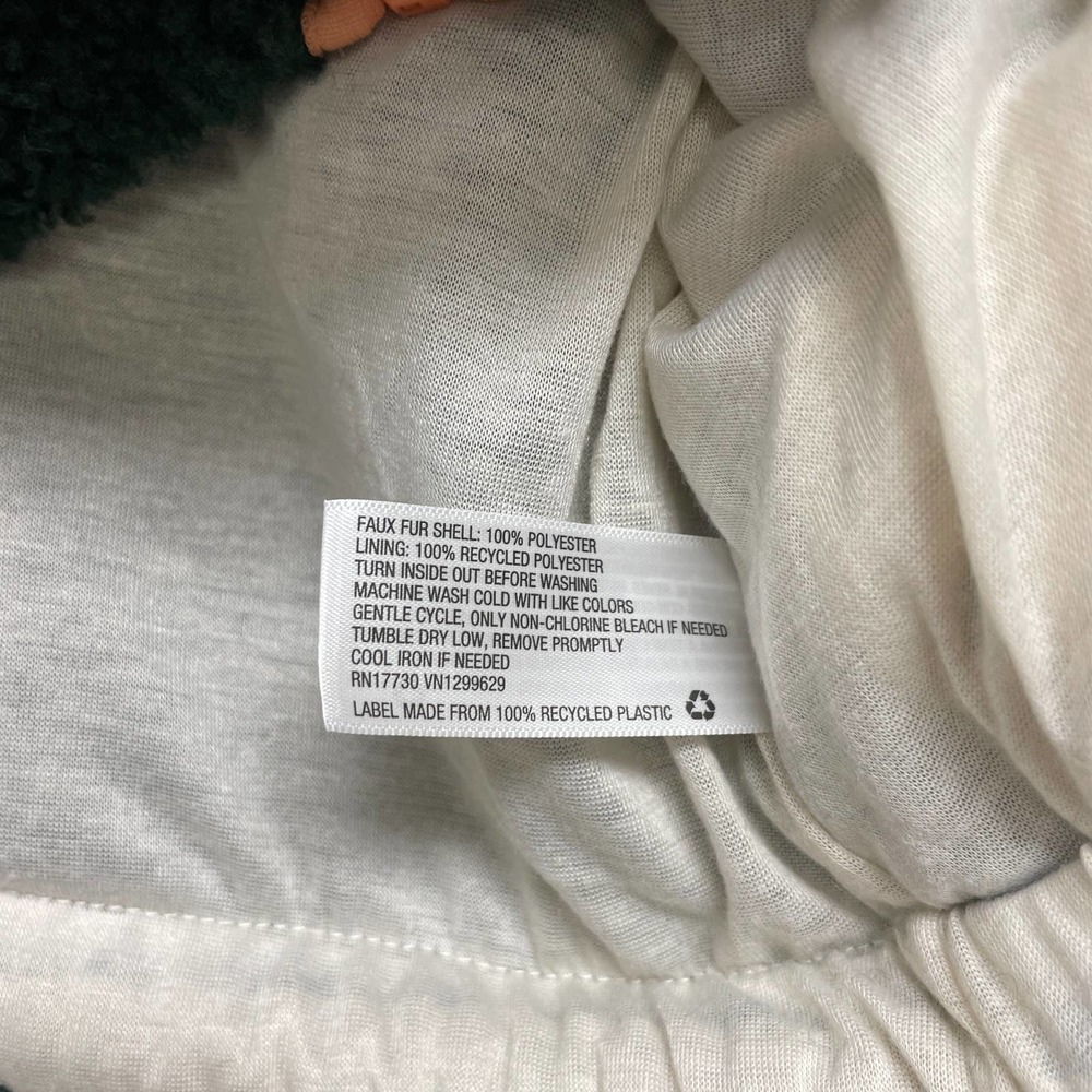 Wild Fable NWT Women's Green Colorblock Half-Zip Teddy Bear Hoodie Jacket - Picture 5 of 6